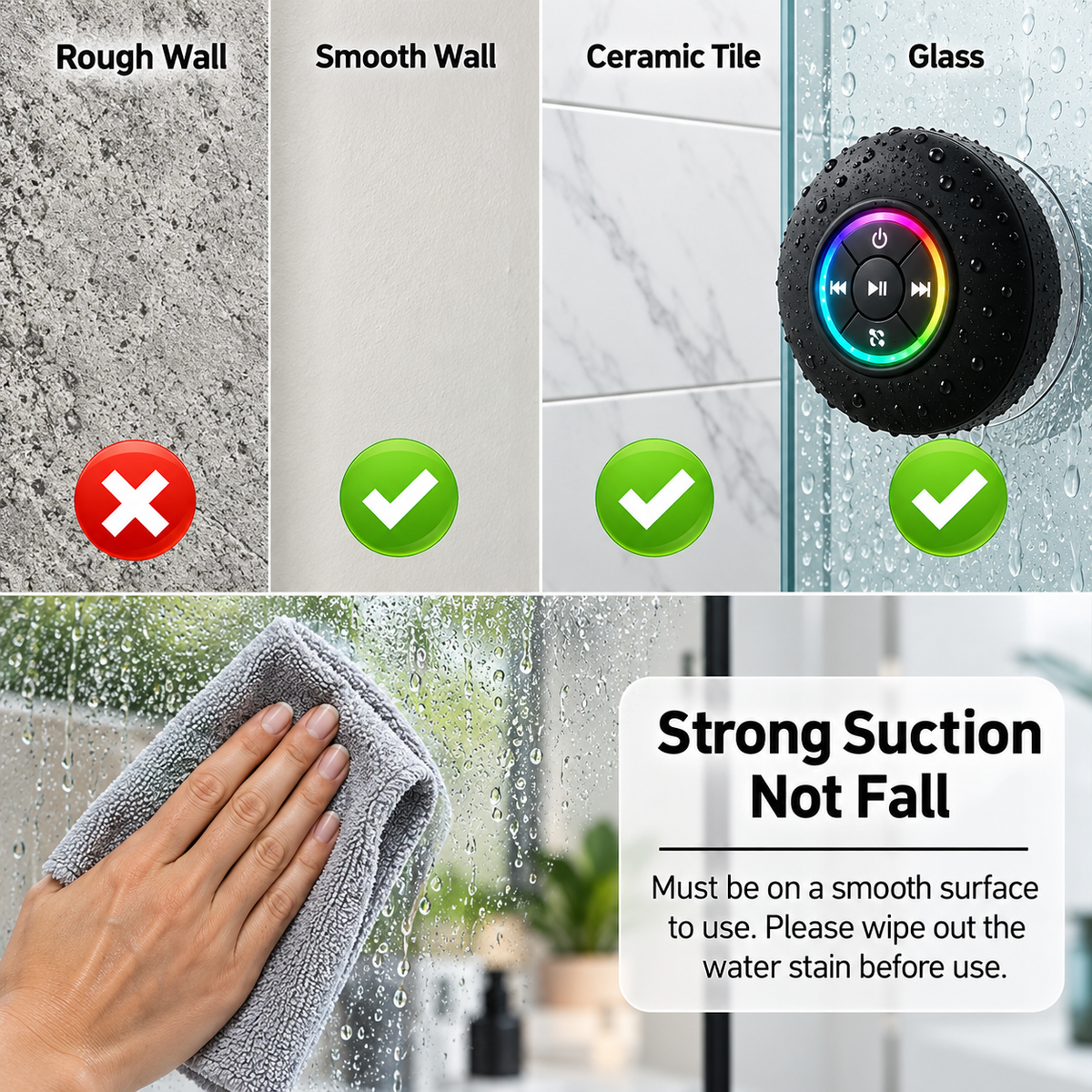 AquaBeat Waterproof Bluetooth Shower Speaker